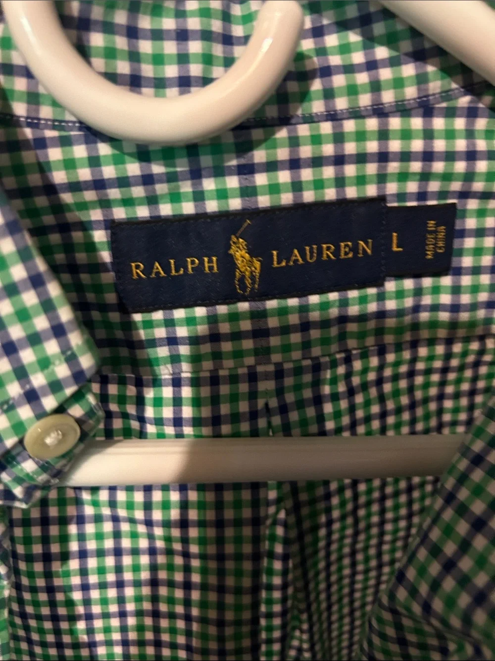 Polo by Ralph Lauren Green & White Checked Button-Down Shirt